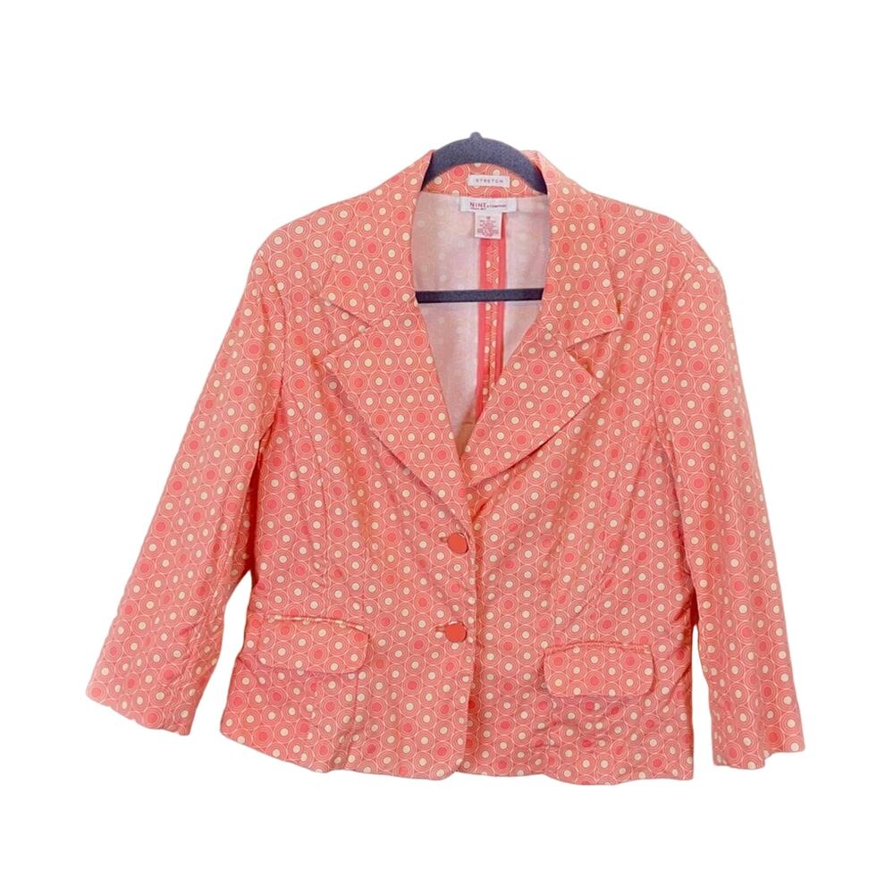 Nine West Peplum Back Jacket Size 16 Peach Vintage Purchased 1990 90s Retro Chic